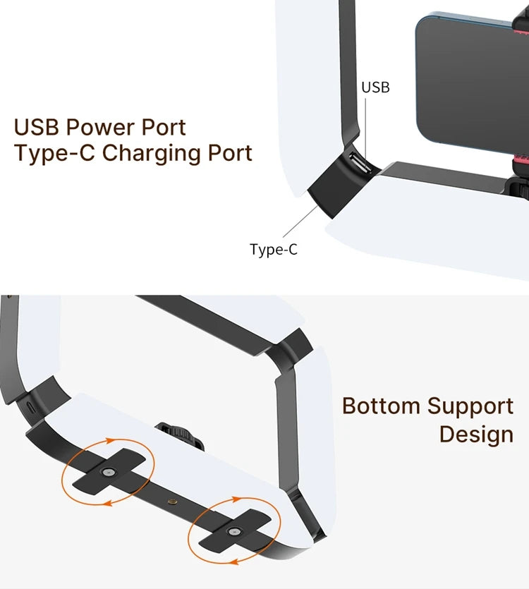 Ulanzi U200 U-200 Smartphone Video Rig  LED Video Light 2 in 1 Ring Light Cold Shoe for Microphone Tiktok Youtube Live Rig Light