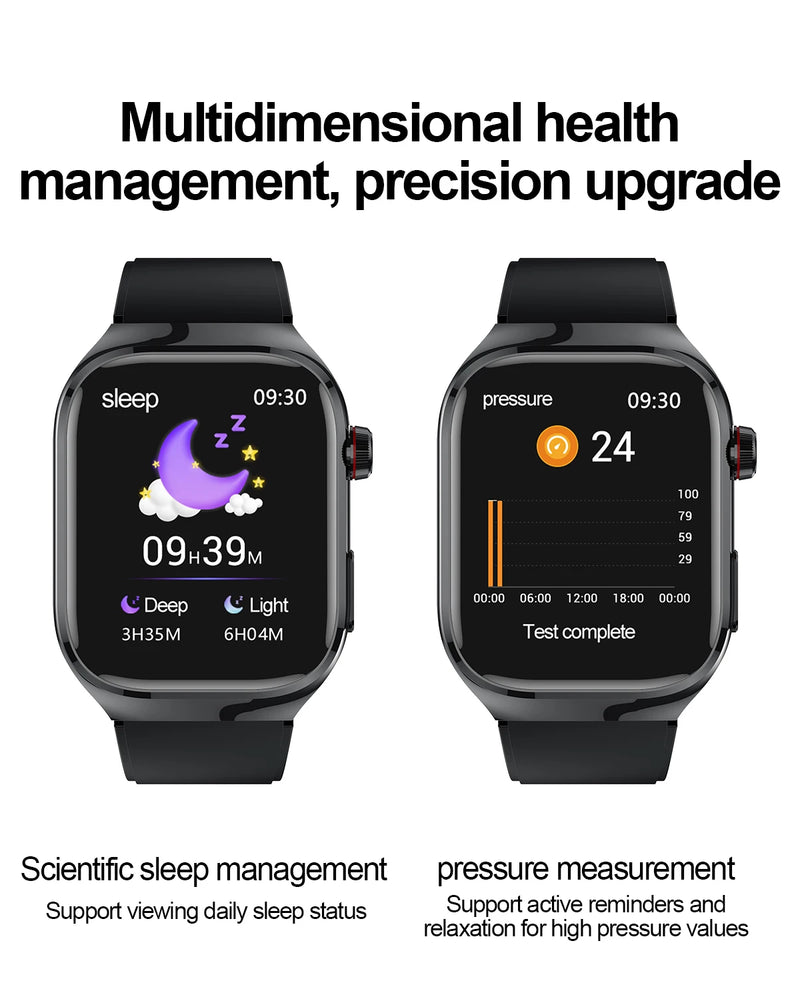 Smartwatch - 2024 Novo Ácido Úrico Gordura no Sangue Smartwatch ECG Glicose no Sangue Frequência Cardíaca Pressão Arterial Monitoramento de Saúde Relógio Inteligente Para HUAWEI IOS